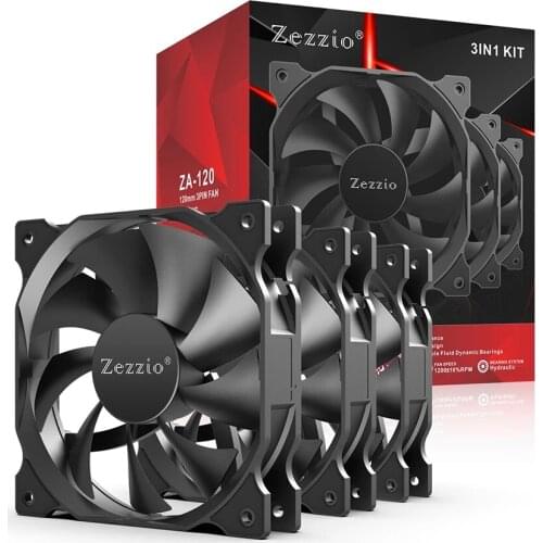 Zezzio ZA-120 3in1 120mm CPU radiator computer case cooling silent fan/3PIN and molex port