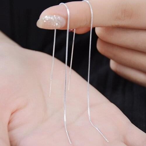 Womens Long Linear Chain Dangle Ear Line Threader Earring Jewelry
