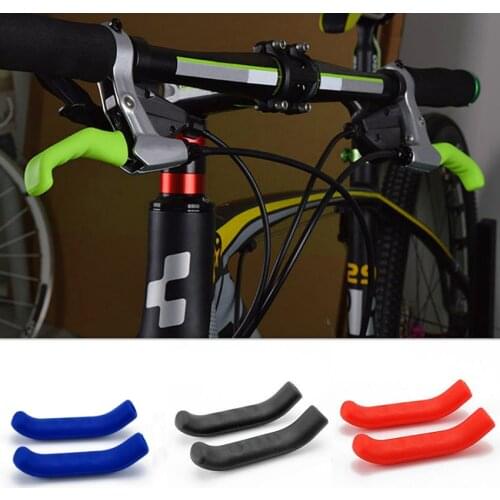 1 Pair Mountain Bike Brake Lever Non-slip Silicone Cover Protector Bicycle Handle Bar Grip Wrap Removable Handlebar Grip Cover
