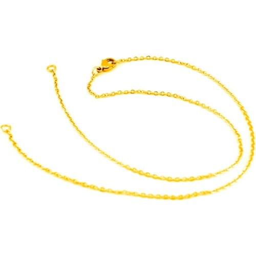 Stainless Steel 10pcs women choker 2 loops long necklace Rolo O thin Chain Gold Silver color Wholesale necklaces