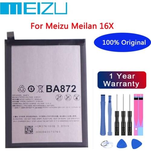 Meizu 100% Original 3060mAh BA872 Battery For Meizu Meilan 16X Phone Lastest Produce High Quality Battery+Free tools