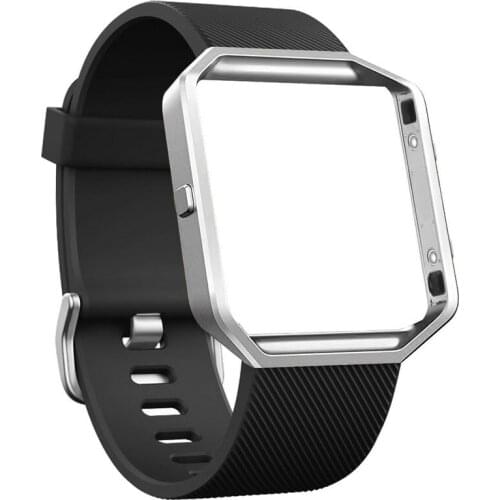 100Pcs Installed Replacement Watch Bands with Frame Silicone Replacement Band Strap for Fitbit Blaze Smart Watch Watchband