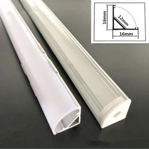 2-30pcs/batch 0.5m/pcs right-angle V-shaped aluminum, used for 5050 3528 5630 LED light bar milky white/transparent cover