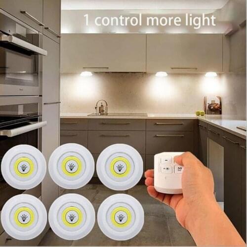 3W Super Bright COB Wireless Remote Control Dimmable LED Light Wardrobe Night Lamp Home Bedroom Closet Kitchen Night Ligtht