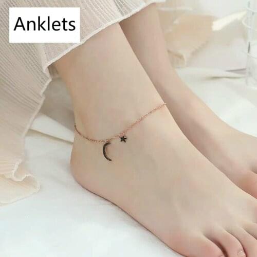Whole Exquisite Real 925 Sterling Silver Exquisiteness Anklets Cubic Zirconia Moon and Star Not Easy Fade Snake Corss Chain