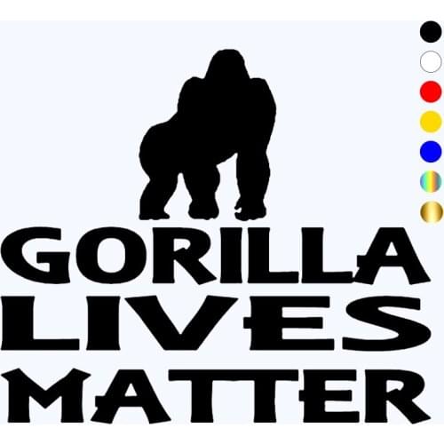 CK20097# Vinyl Decal Gorilla Lives Matter Car Sticker Waterproof Car Styling Decor on Truck Bumper Rear Window
