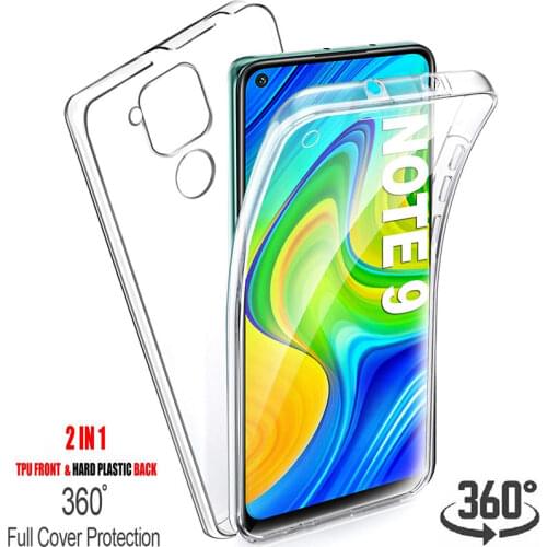 360 Double Protective Case for Xiaomi 11 Redmi 9C NFC 9AT 8A 7A Coque Redmi Note 9S 8 7 9 Pro 8T Full Body Clear Silicone Cover
