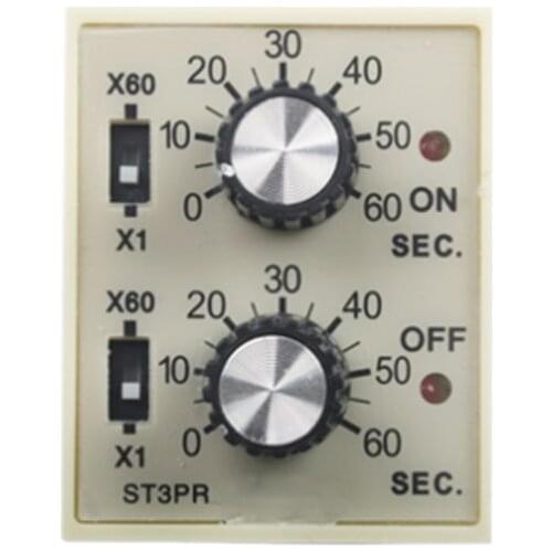 ST3PR electrical time relay Electronic Counter relays digital timer relay with socket base AC 36V 110V 380V 24V 12V