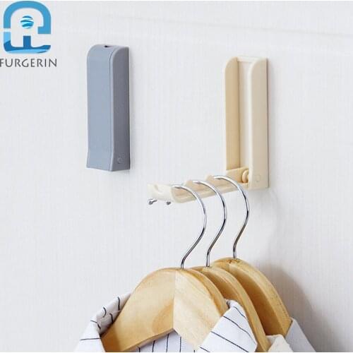 FURGERIN 3PCS/LOT Foldable Key Holder Wall Hook Hanger self adhesive wall hooks for keys door hook kitchen hanger Towel Hangers