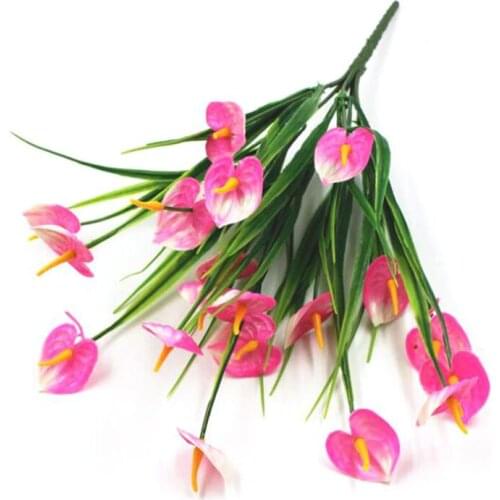 Artificial plants plastic green grass Fake plant decorate flowers For wedding home garden Plastic 1 PCS plant Leaves flower