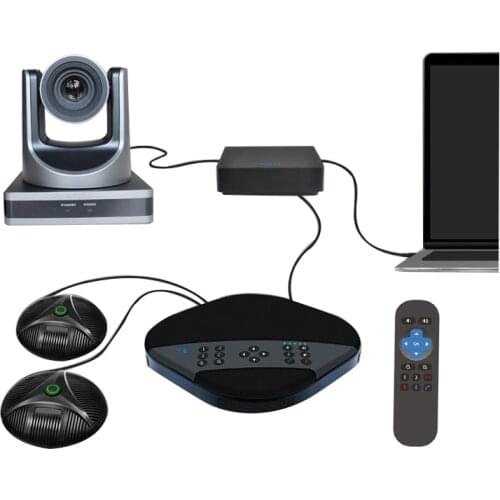 2MP 12X optical zoom USB PTZ broadcast camera and high quality Speakerphone audio video conferencing solution system