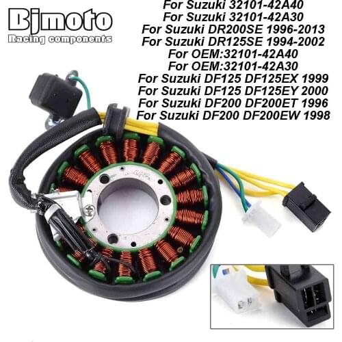 BJMOTO Engine Stator Coil For Suzuki DR200SE DR125SE Ignition Generator Magneto Charging Stator Coils 32101-42A30 32101-42A40