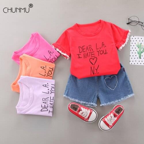 Toddler Girls' Summer Clothes Set Cotton Letter Print Top and Shorts Set Kids Clothes Girl Casual Set Baby Girls Clothing