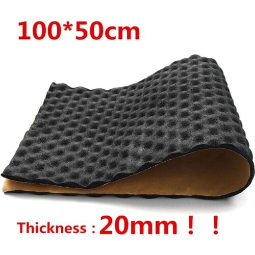 50*100cm 20mm Car Sound Hot Deadener Mat Noise Proof Bonnet Insulation Deadening Hood Engine Firewall Heat Foam Cotton Sticker
