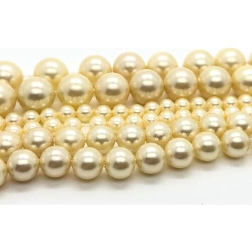 Wholesale Natural White Shell Pearl Round Loose Beads For Jewelry Making Choker Making Diy Bracelet Jewellery 4/6/8/10/12/14mm