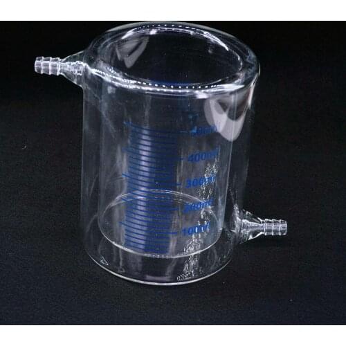 500ml Laboratory Jacketed Borosilicate Glass Beaker Double Layer Beaker for Photocatalytic Experiment
