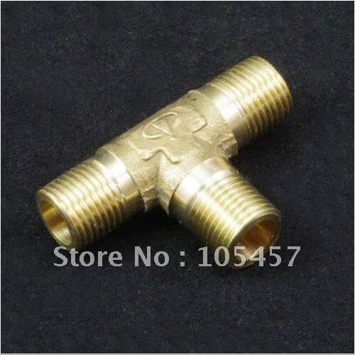 10pcs/lot 3 Ways 1/4" Tee Male BSPP Brass Coupler Adapter directly from manufacturer