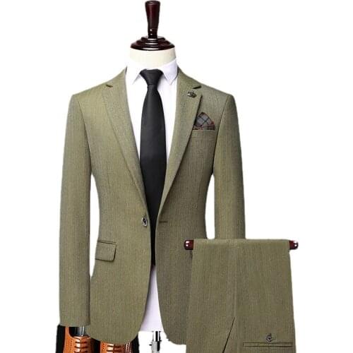 New Men Suits Tailor-Made Tuxedo Double Breasted Blazers Pants For Party Singer Groom Wedding Male Prom business suits 2 pieces