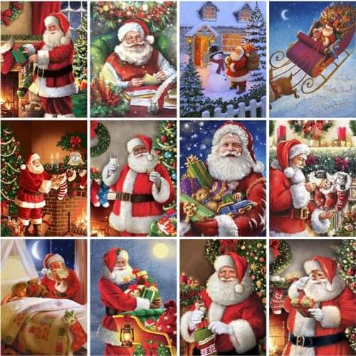 5D DIY Diamond Painting Full Square Drill Santa Claus Kit Embroidery Mosaic Cross Stitch Wall Art Christmas Gift Home Decor