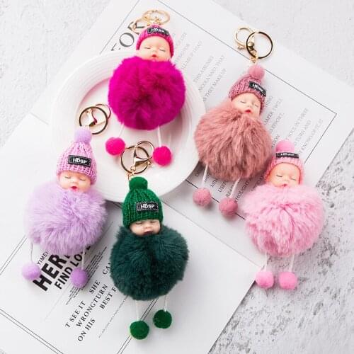 New Fashion Plush Girl Anime Key Chain Cartoon Cute Business Doll Key Chain Couple Personality Charm School Bag Key Chain