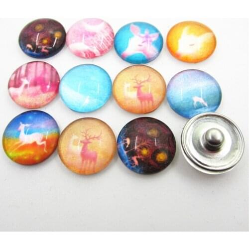 New 20pcs/lot Mix Deer Snap Buttons For 18mm Ginger Snap Bracelet&Bangles DIY Snap Button Jewelry Charms