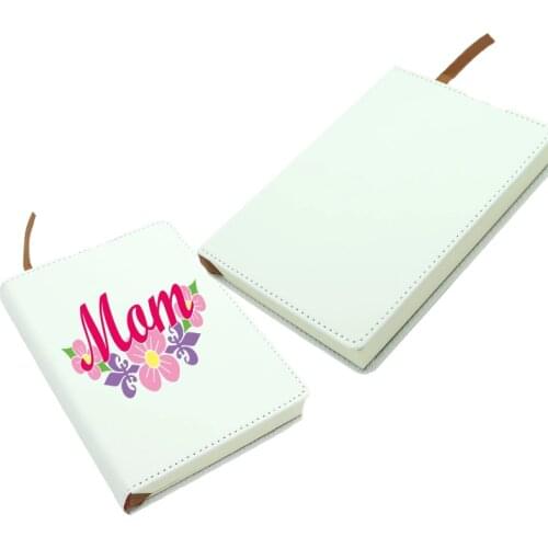 Popular DIY Sublimation PU Leather Notebook White Blank Diary Cover With Inner Page Print pattern For New Year Gift