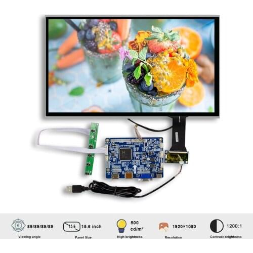 Original 15.6 Inch RGB LCD screen EV156FHM-N10 With Touch panel Control board HDMI VGA AV Resolution 1920*1080 Brightness 500