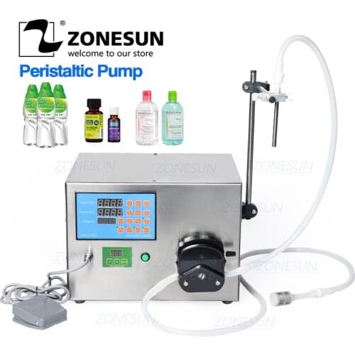 ZONESUN CNC Semi-Automatic Perfume Essential Oil Cosmetics Liquid Bottle Vial Peristaltic Pump Filling Machine