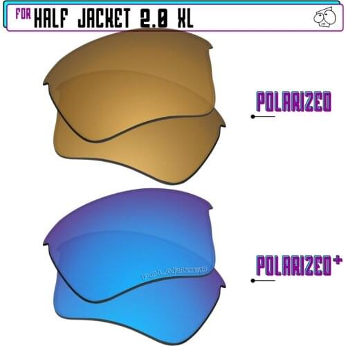 EZReplace Polarized Replacement Lenses for - Oakley Half Jacket 2.0 XL Sunglasses - BlueP Plus-GunmetalP