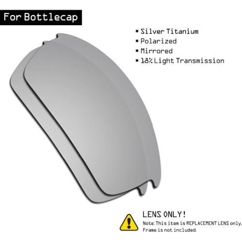 SmartVLT Polarized Sunglasses Replacement Lenses for Oakley Bottlecap - Silver Titanium