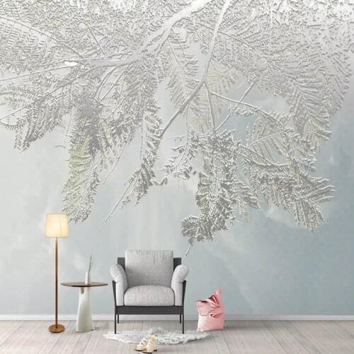Custom Mural Wallpaper 3D Abstract Tree Leaves Modern Living Room Bedroom Art Wall Painting Self-adhesive Sticker Wall Decals