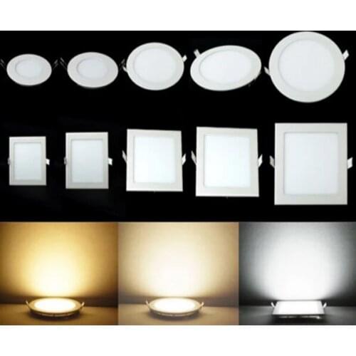 Dimmable LED Panel Light 3W 6W 9W 12W 15W 18W Recessed Ceiling LED Downlight Indoor Spot Light AC110V 220V Driver Included