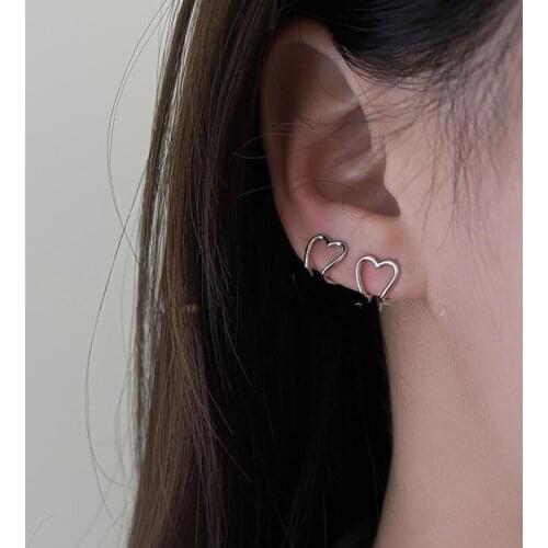 Punk Simple Ear Clip Cuff Wrap heart Earrings for Women Fashion Jewelry Good Quality Clip-on Earrings Non-piercing Ear Cuff