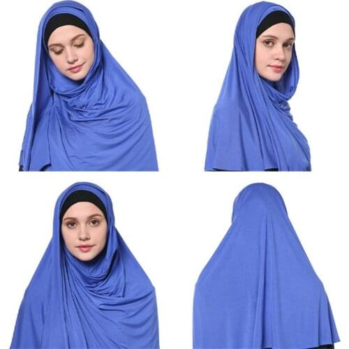 Multicolor Soft Cotton Muslim Headscarf Instant Hijab Jersey Scarf femme musulman hijabs Islamic shawls and wraps Head Scarves