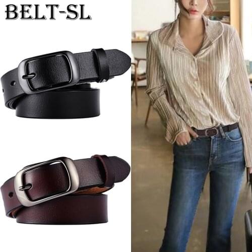New Women Genuine Leather Belt For Jeans Female Strap Casual All-match Ladies Adjustable Belts Designer High Quality Brand