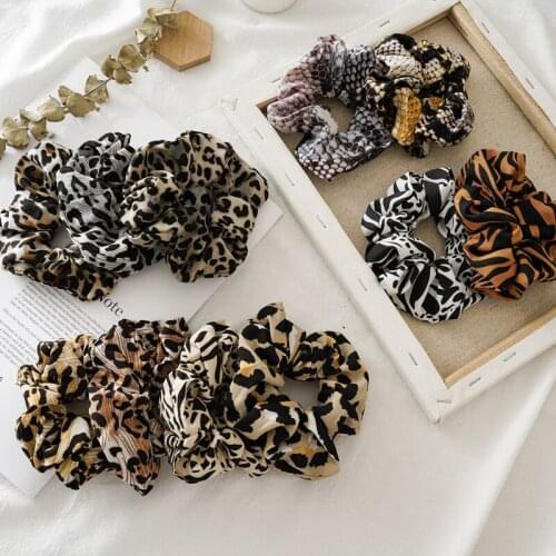 New Panther Pattern Hair Scrunches For Womens Elastic Hair Ties Snake Prints Hairbands For Girls