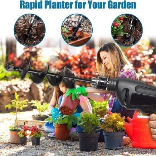 Garden Auger Drill Bit Tool Spiral Hole Digger Ground Drill Earth Drill For Seed Planting Gardening Fence Flower Planter