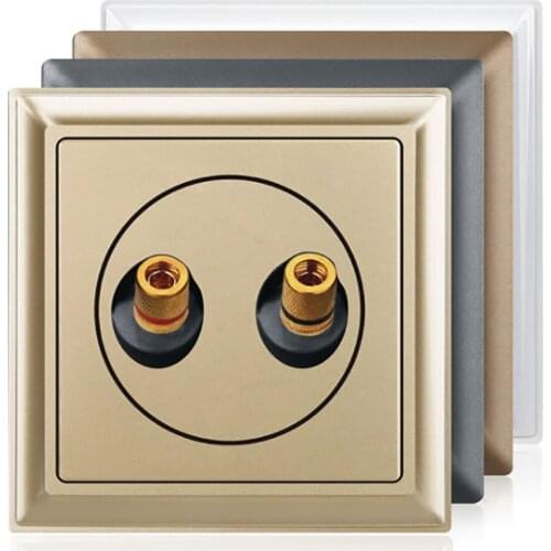 SANDIY Model 86 Embedded Installation Dark Installed Two-Digit Speaker Terminal Switch Information Socket Panel