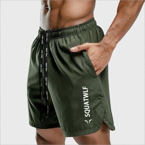 New Men Gyms Fitness Shorts Mens Summer Quick-dry Embroidery Short Pants Male Jogger Workout Beach Knee Length -40