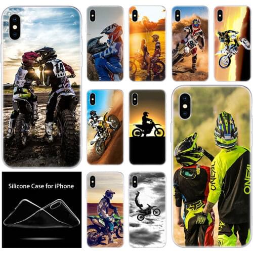 Luxury Soft Silicone Phone Case Motocross Dirt bikes for Apple iPhone 11 Pro XS Max X XR 6 6S 7 8 Plus 5 5S SE Fashion Cover