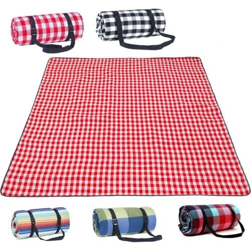 Outdoor Folding Waterproof Blanket Camping Beach Plaid Picnic Mat Fold Pad Acrylic cloth