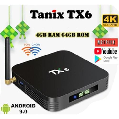 Smart TV Box Allwinner H6 Quad Core Android 9.0 2g 16g 32g 64g USB3.0 2.4g/5ghz Dual Wifi Bt 6k Media Player Set Top Box