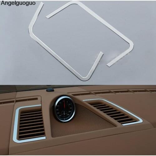 Car Styling 2 pcs Center Control Dashboard Air conditioning outlet decoration frame cover trim for Porsche Panamera 2009-2015