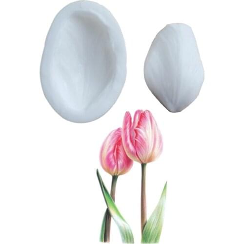Tulip Flower Veiners Silicone Mould Cake Decorating Molds Cake Gumpaste Molds Cake Chocolate Tools M2294