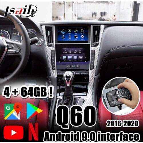 Lsailt Android 9.0 Video Interface support carpaly/Android auto, YouTube, Netflix GPS navigation for Infiniti 2016-20 Q50 Q60