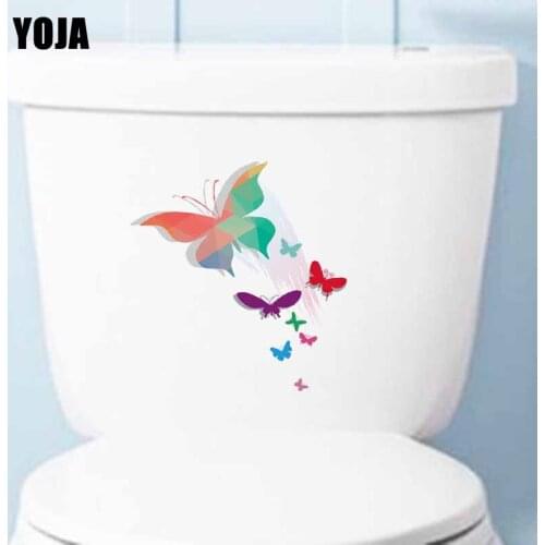 YOJA 22X21.3CM Flying Butterfly Children Room Home Decor Toilet Sticker Wall Decal T3-1328