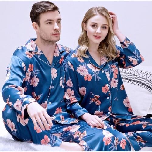 Lovers Pajamas Sets Women ANd Men Long Sleeve Sleepwear Sleep Suit Neglige Lounge Sleepwear Nightsuits Plus Size Home Clothes
