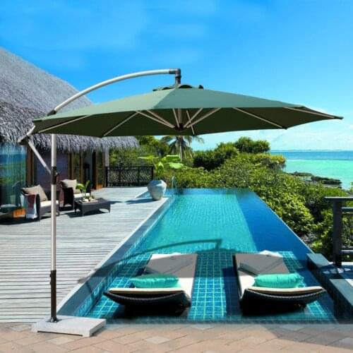 2.7 meter aluminum hanging patio garden sun umbrella parasol sunshade outdoor furniture covers ( no stone)