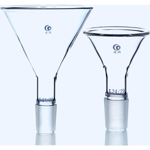 1Pcs Clear 50mm to 150mm Glass Conical Feed Funnel With Standard Ground-in Mouth For Using In Lab Experiment Supply