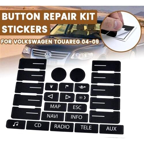 1pcs Car Repair Stickers Navigation Stereo Radio Switch Button Decals Accessories For VW for Volkswagen Touareg 2004-2009